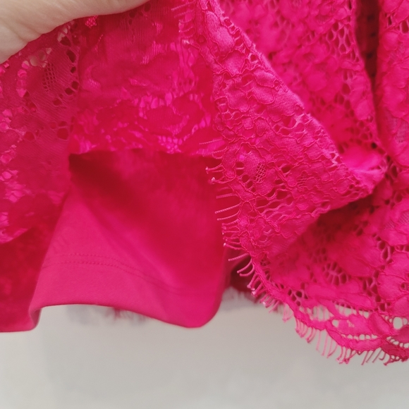 Jessica Simpson Pink Cap Sleeve Lace Dress Women's Size 6 - Picture 11 of 13